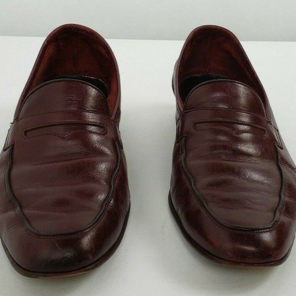 Bally of Switzerland Burgundy Penny Loafers Sz 7 Burgundy Plume Loafers by Bally on Sale main image 4